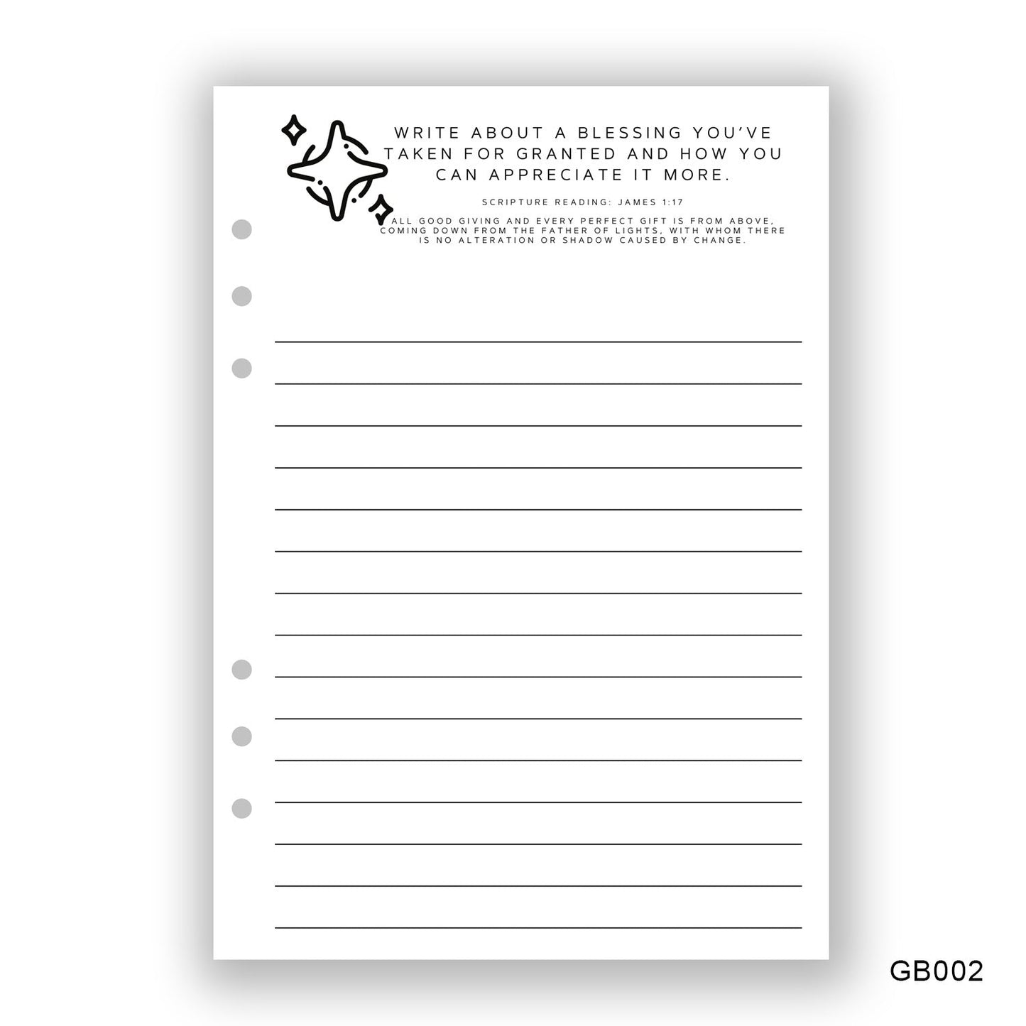 Blessing Journaling Page - Paper products