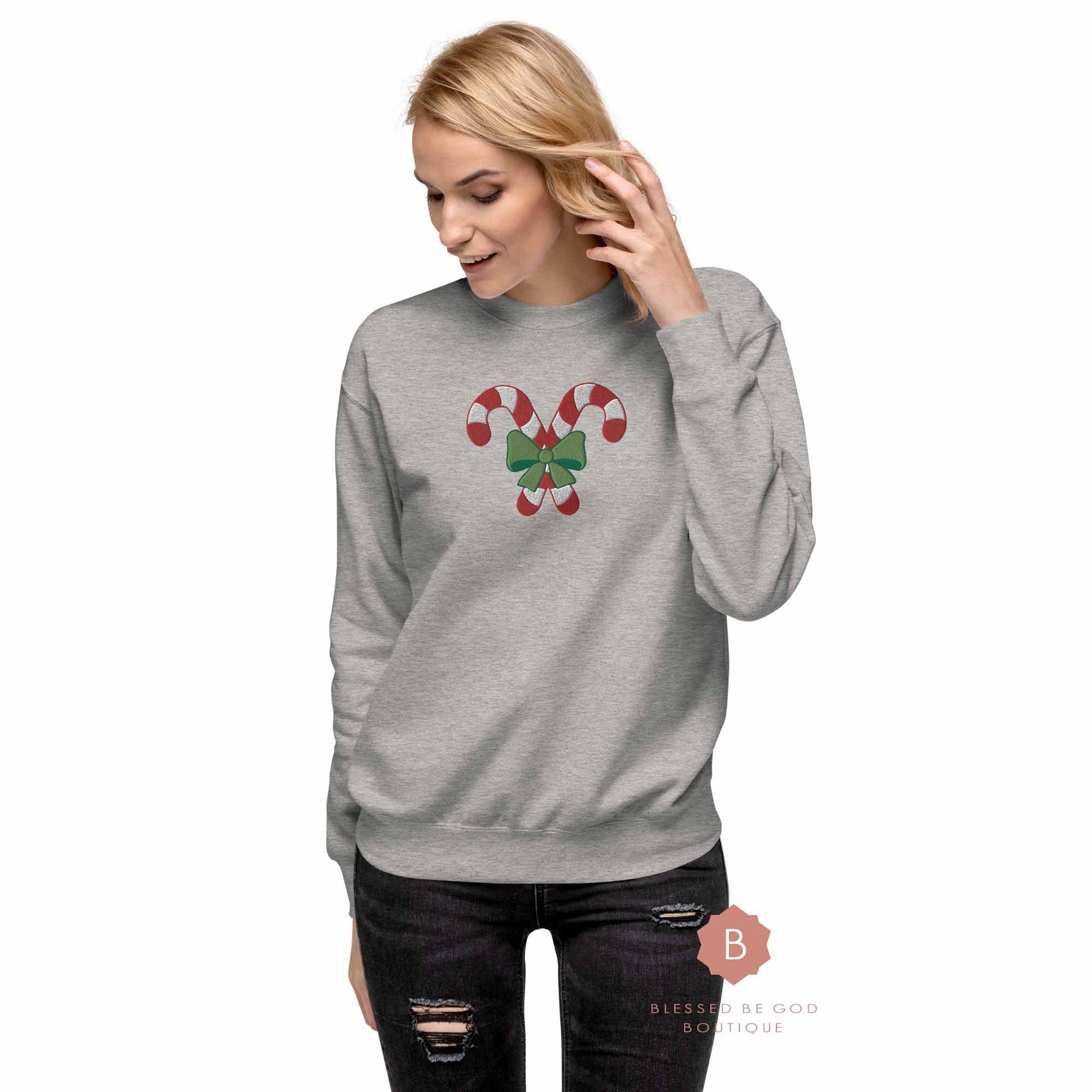 Candy Canes Unisex Premium Sweatshirt - Sweatshirt
