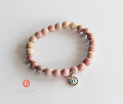 Catholic bracelet Miraculous Medal pink - bracelet