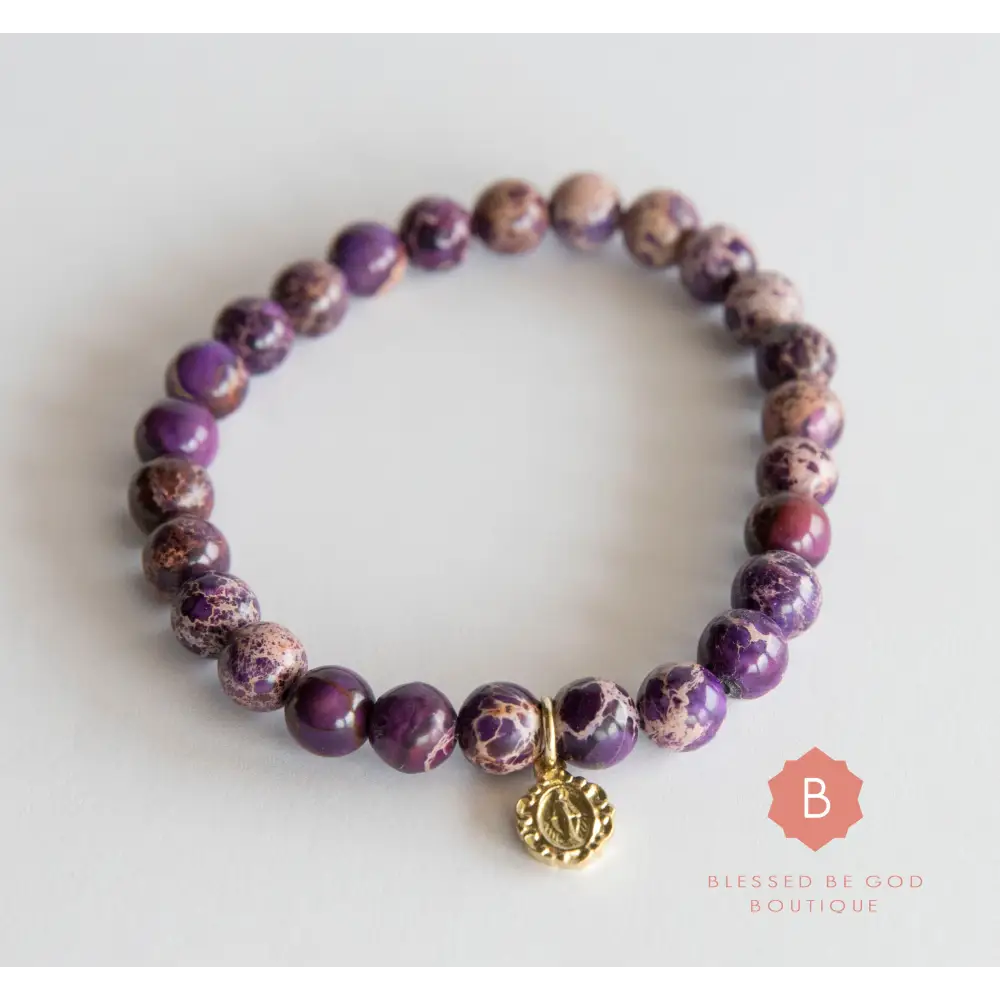 Catholic bracelet Miraculous Medal purple - bracelet