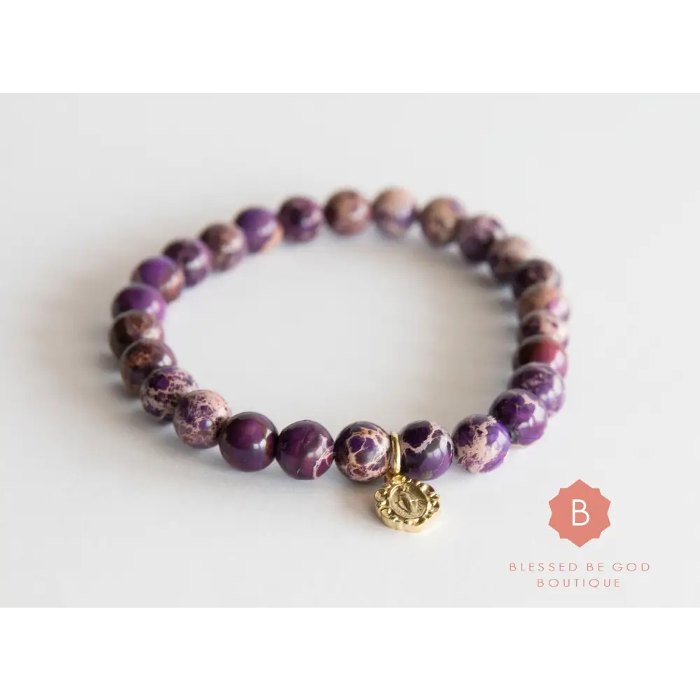 Catholic bracelet Miraculous Medal purple - bracelet