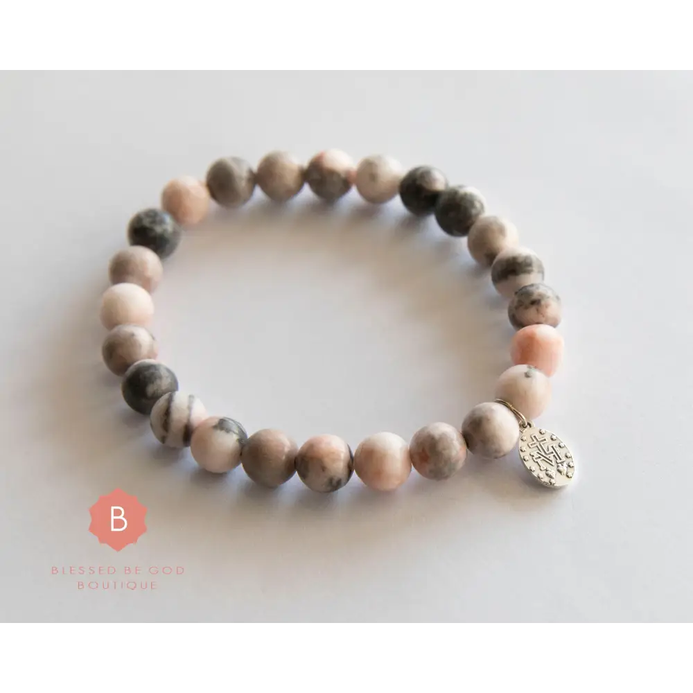 Catholic bracelet Miraculous Medal zebra jasper - bracelet