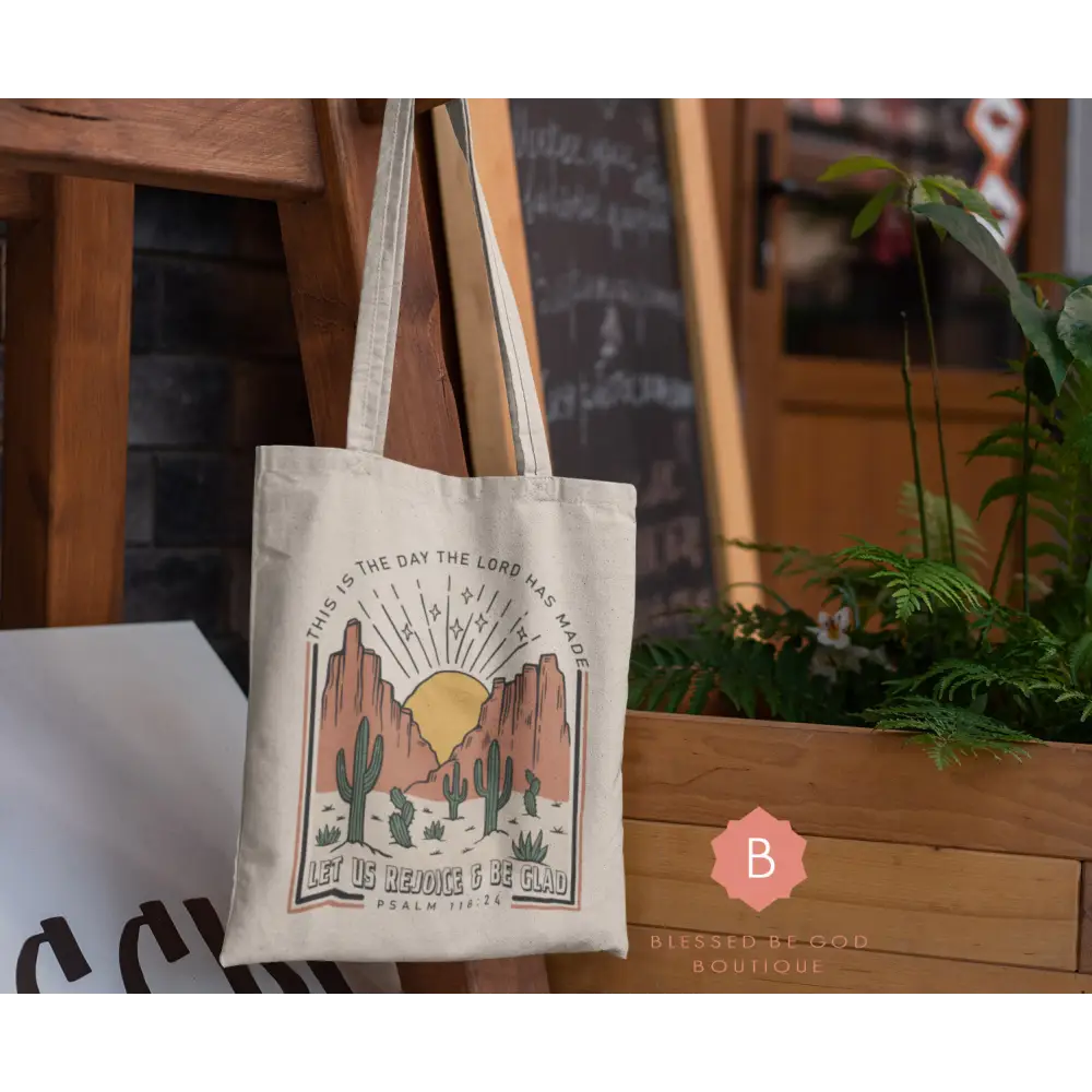 Catholic Canvas Tote Psalm 118 - 15’’ x 16’’ / Natural - Bags