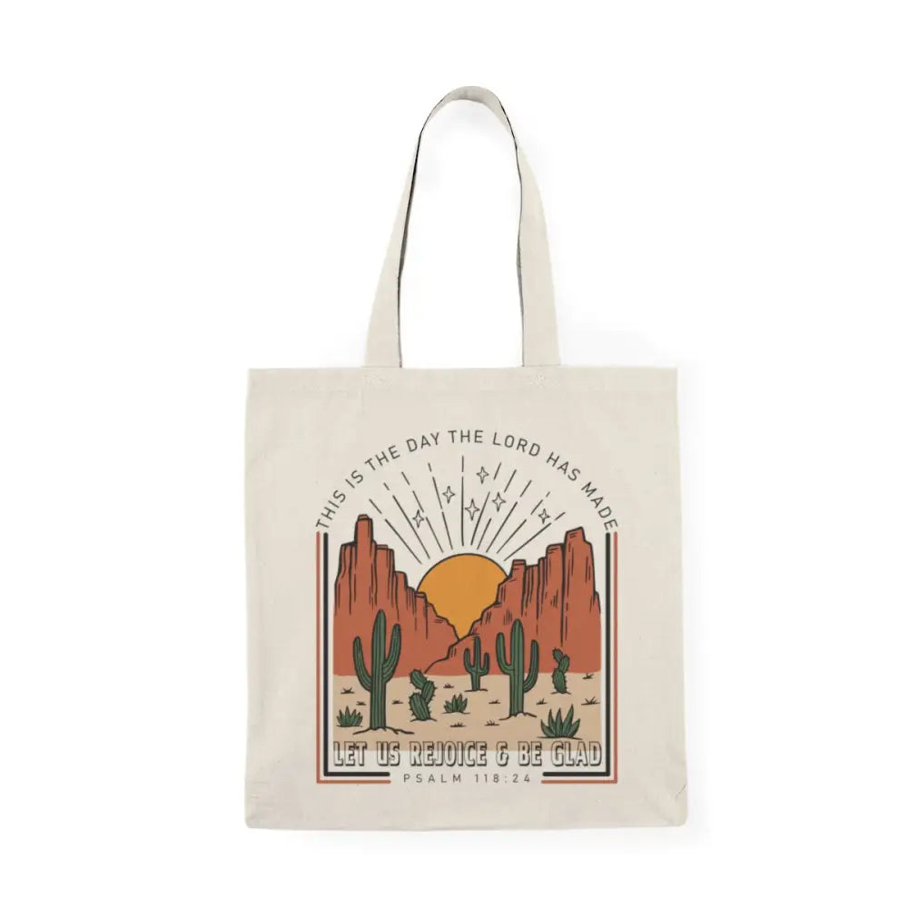 Catholic Canvas Tote Psalm 118 - 15’’ x 16’’ / Natural - Bags