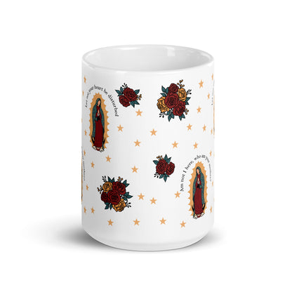 Catholic Coffee Mug Our Lady of Guadalupe Marian Mug Hail Mary Prayer 15oz cup Catholic Gift Our Lady of Fatima Lourdes