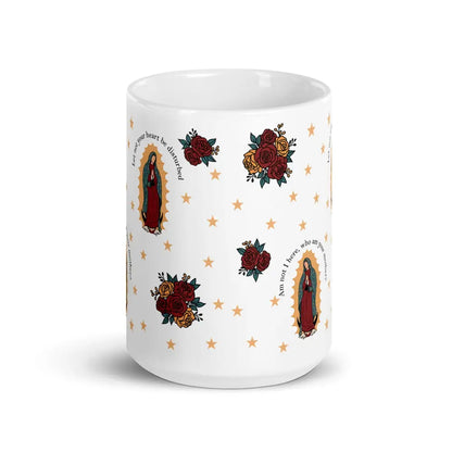 Catholic Coffee Mug Our Lady of Guadalupe Marian Mug Hail Mary Prayer 15oz cup Catholic Gift Our Lady of Fatima Lourdes