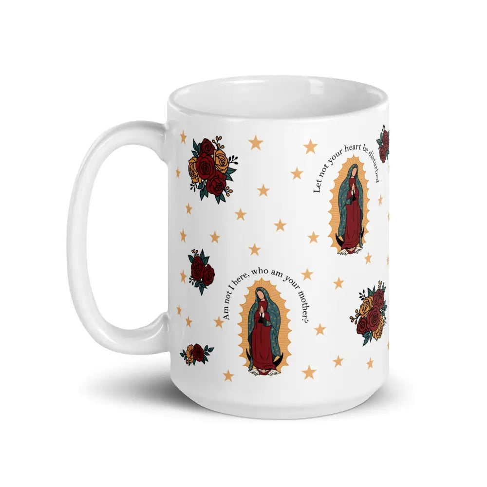 Catholic Coffee Mug Our Lady of Guadalupe Marian Mug Hail Mary Prayer 15oz cup Catholic Gift Our Lady of Fatima Lourdes