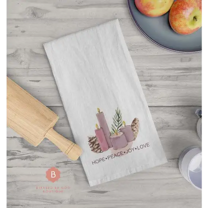 Catholic Dish Towel Advent - White / 28’’ × 28’’ - Home Decor