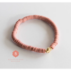 Catholic Heishi bracelet cross mauve - bracelet