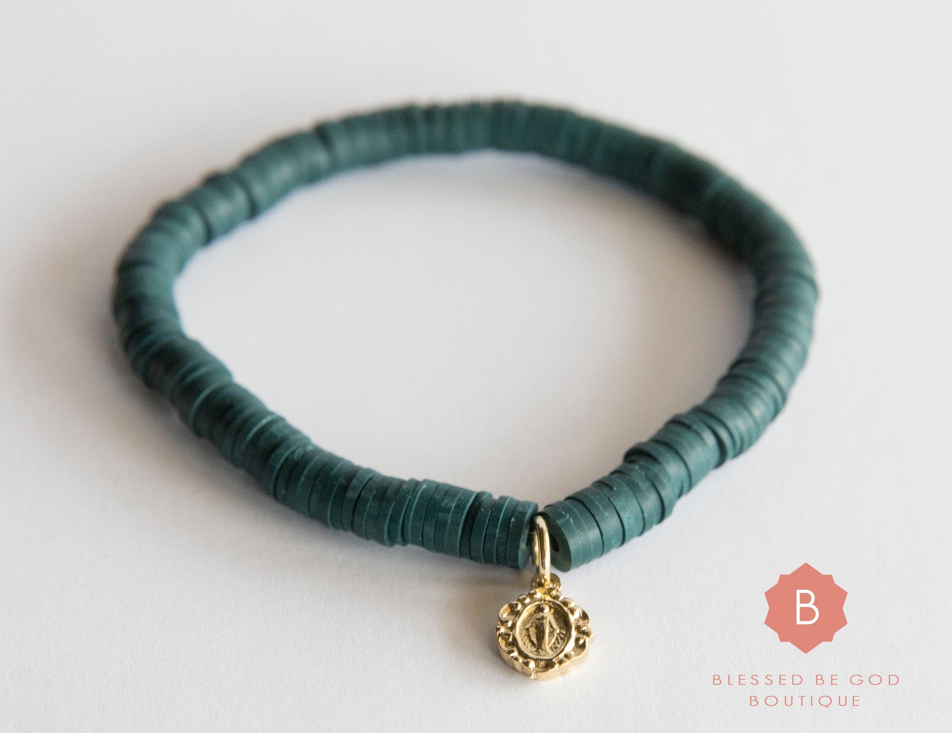 Catholic Heishi bracelet Miraculous Medal - bracelet