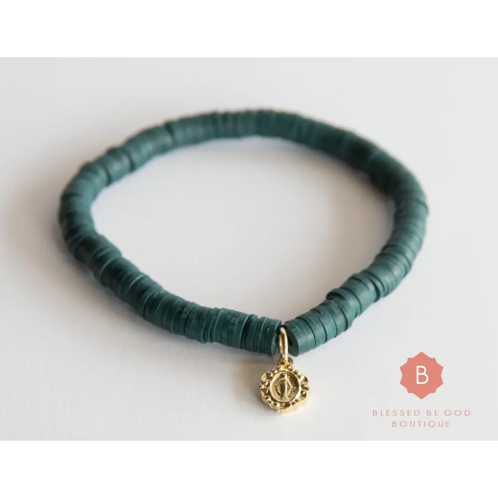 Catholic Heishi bracelet Miraculous Medal - bracelet