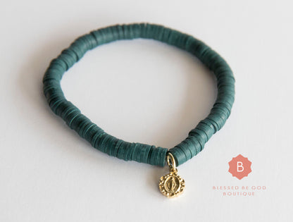 Catholic Heishi bracelet Miraculous Medal - bracelet