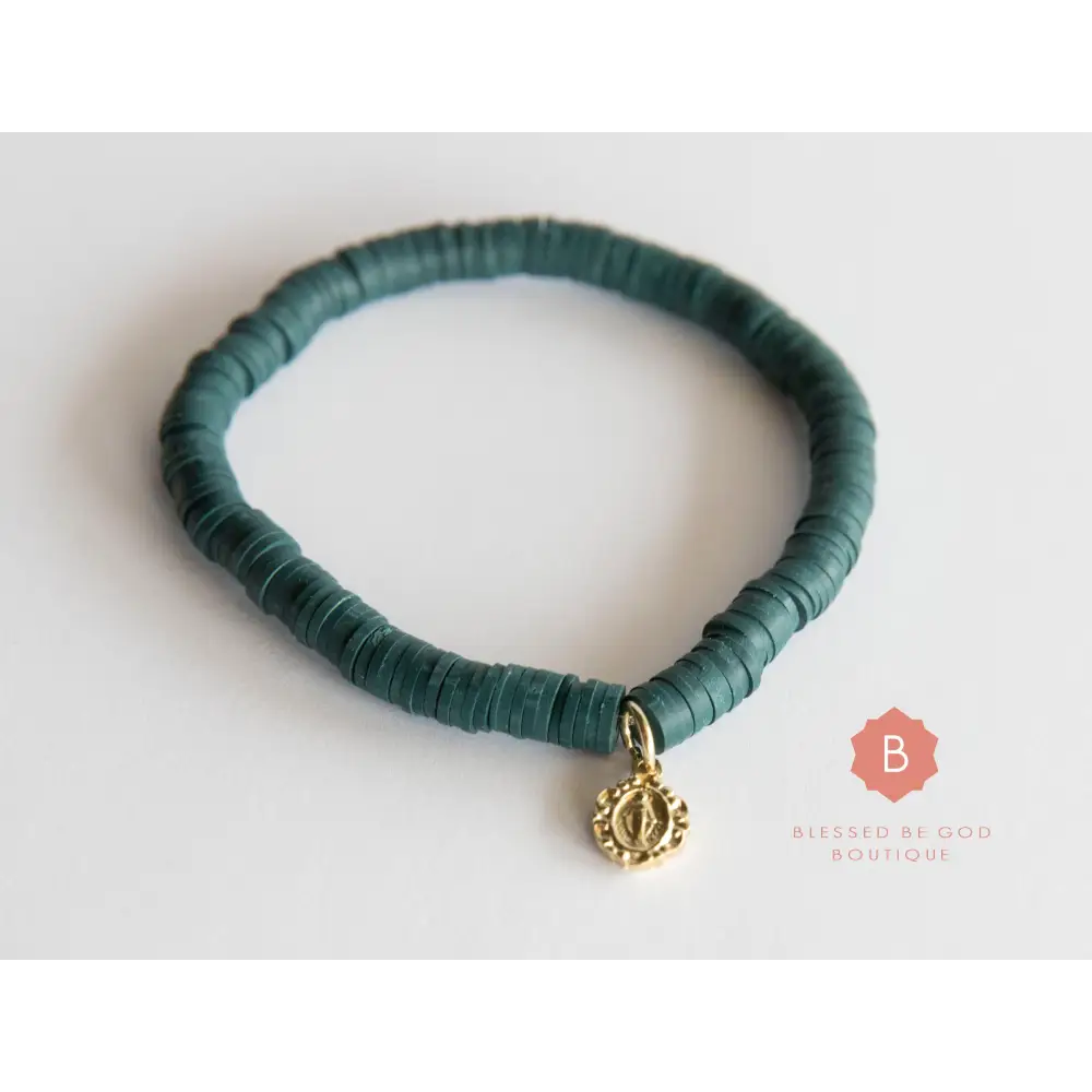 Catholic Heishi bracelet Miraculous Medal - bracelet