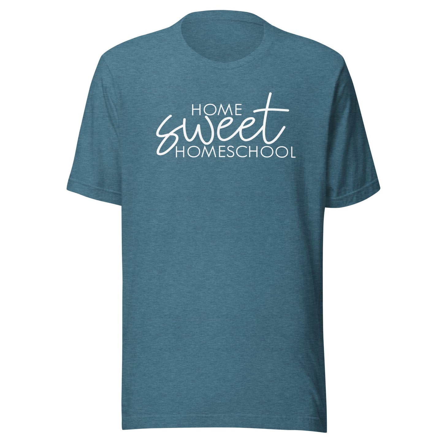 Catholic Homeschool Shirt short sleeve - Heather Deep Teal / S