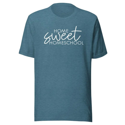 Catholic Homeschool Shirt short sleeve - Heather Deep Teal / S