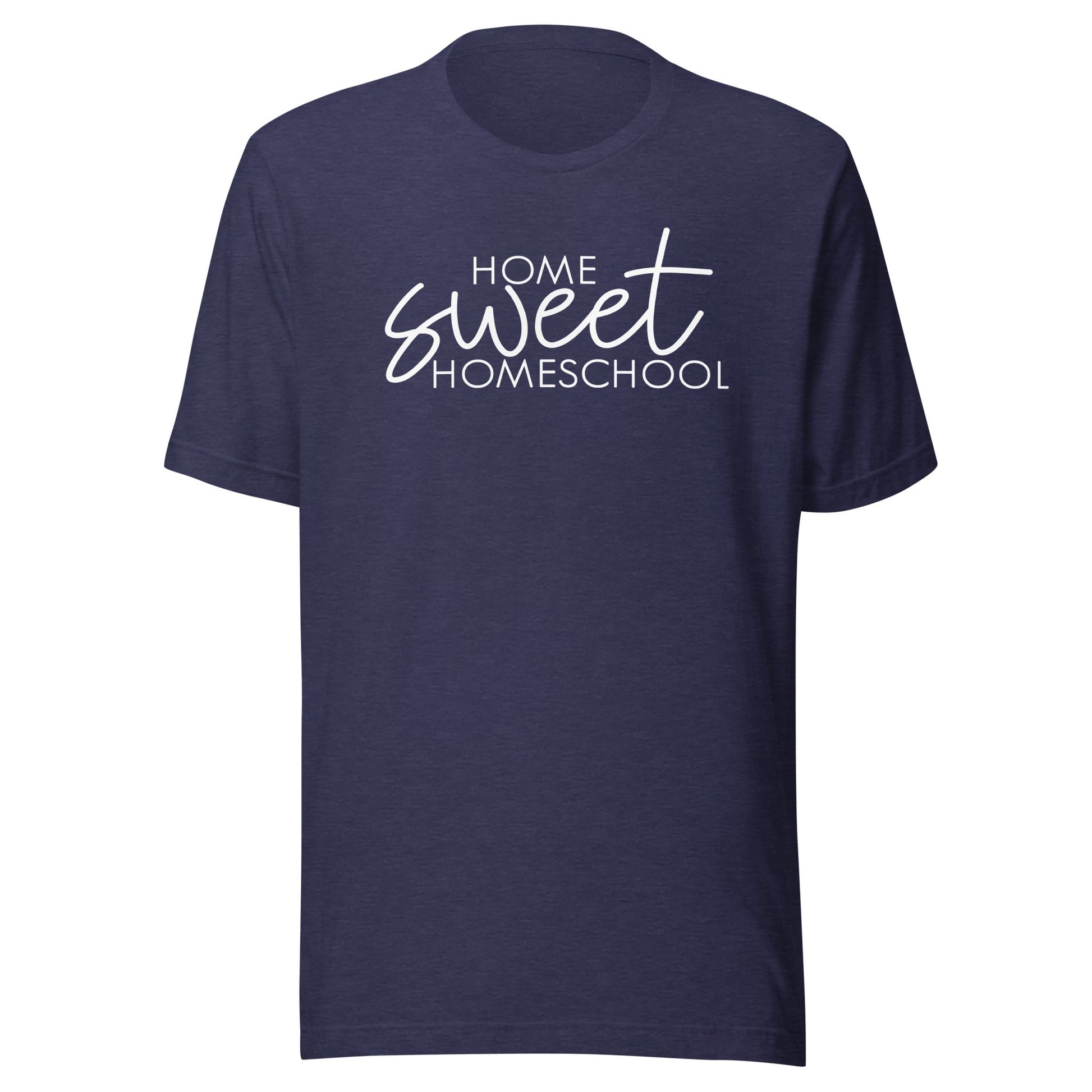 Catholic Homeschool Shirt short sleeve - Heather Midnight Navy / XS