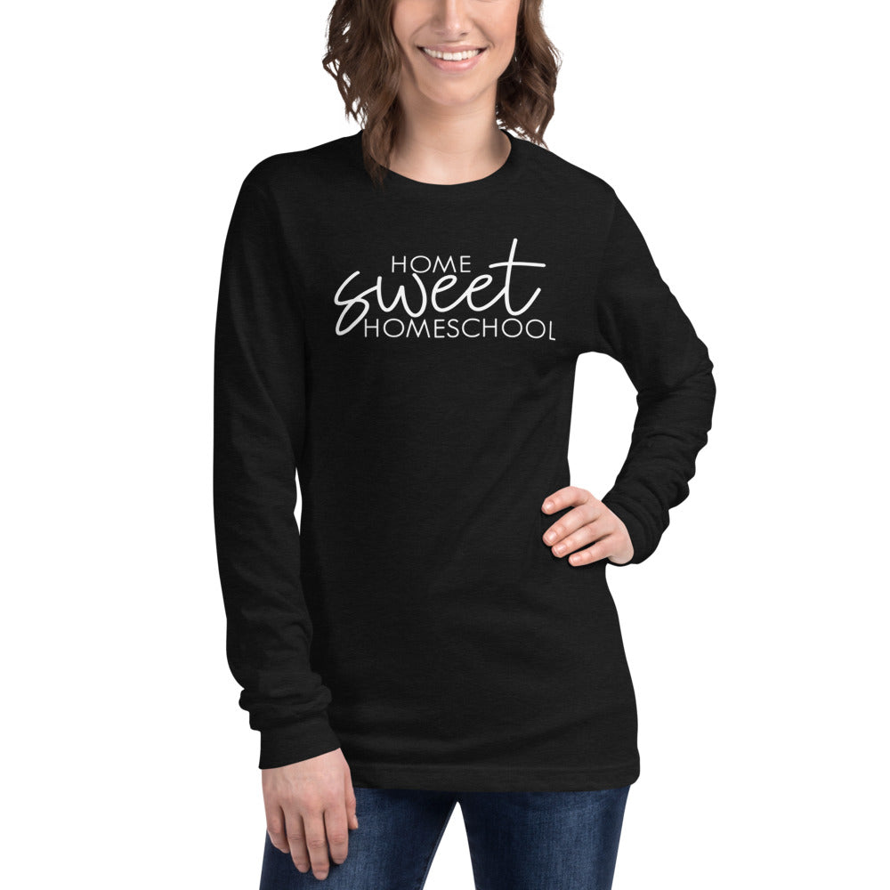 Catholic Homeschool t-shirt Long Sleeve - Black Heather / XS - T-Shirt