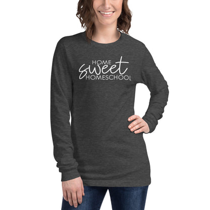 Catholic Homeschool t-shirt Long Sleeve - Dark Grey Heather / XS - T-Shirt