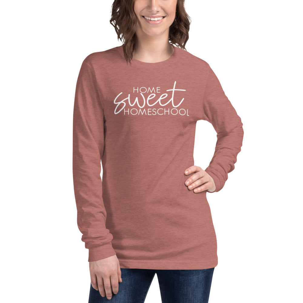 Catholic Homeschool t-shirt Long Sleeve - Heather Mauve / XS - T-Shirt