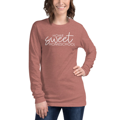 Catholic Homeschool t-shirt Long Sleeve - Heather Mauve / XS - T-Shirt