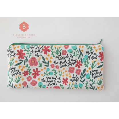 Catholic Pencil Purse Haily Mary - rosary pouch