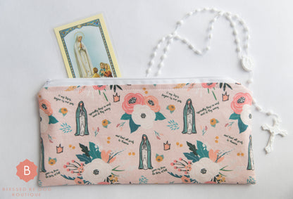 Catholic Pencil Purse Our Lady of Fatima - rosary pouch