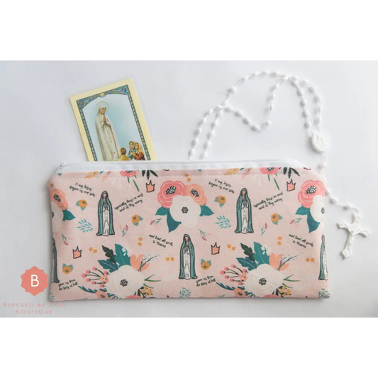 Catholic Pencil Purse Our Lady of Fatima - rosary pouch