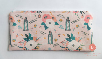 Catholic Pencil Purse Our Lady of Fatima - rosary pouch
