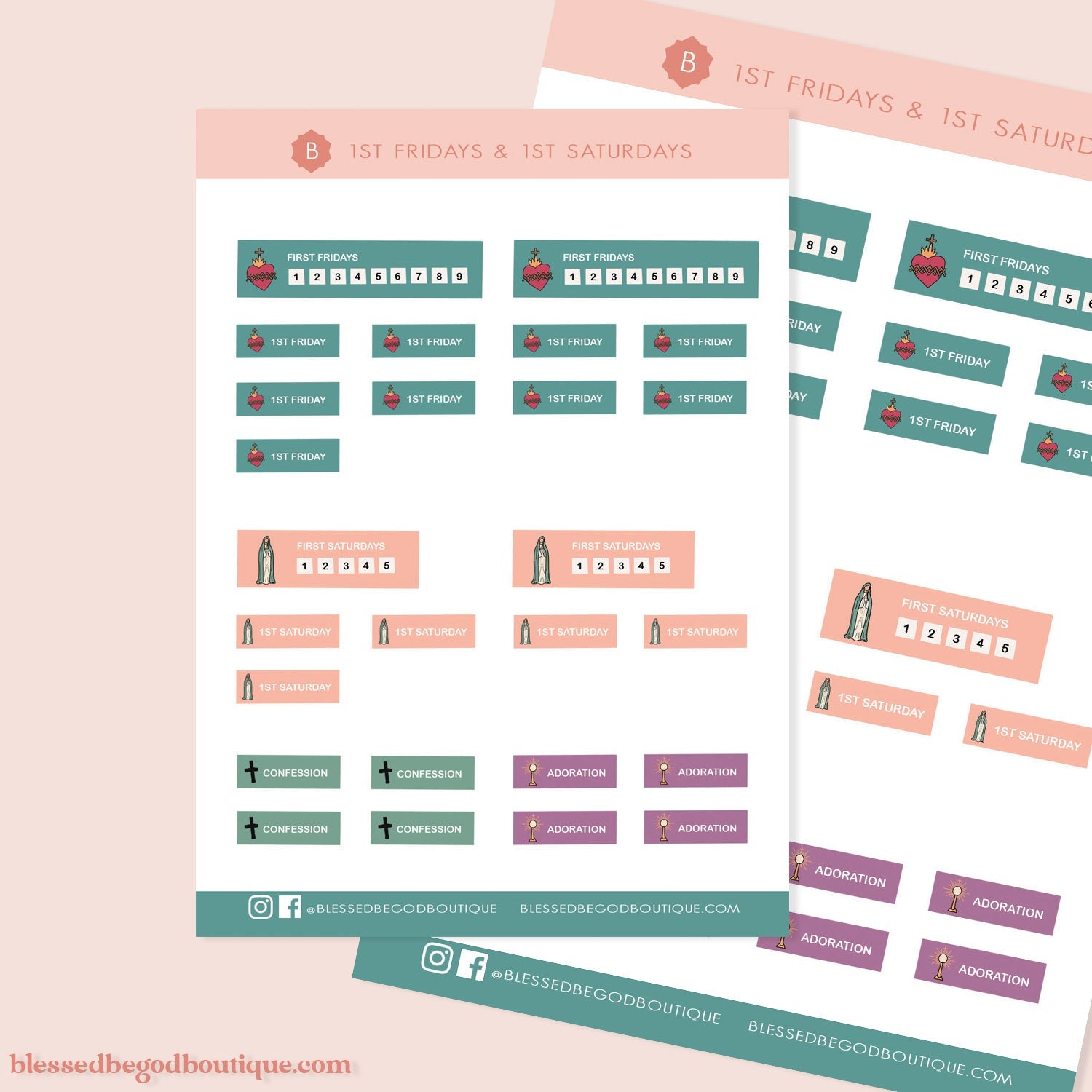 Catholic Planner stickers First Friday First Saturday - sticker