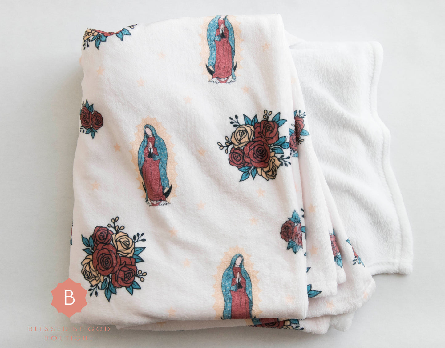 Catholic Plush Blanket Our Lady of Guadalupe 30’’x40’’ - RTS - blanket