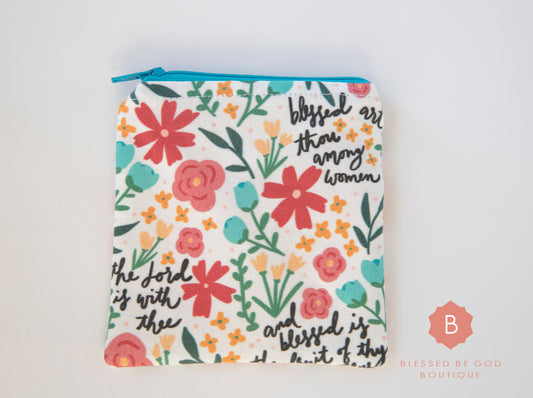 Catholic rosary pouch Hail Mary blue - rosary pouch