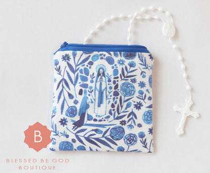 Catholic Rosary Purse Our Lady of Lourdes - rosary pouch
