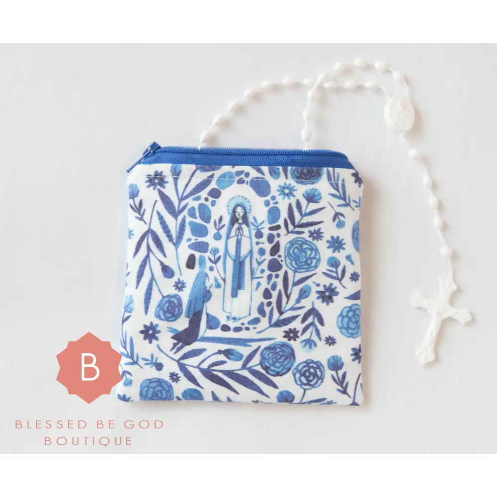 Catholic Rosary Purse Our Lady of Lourdes - rosary pouch