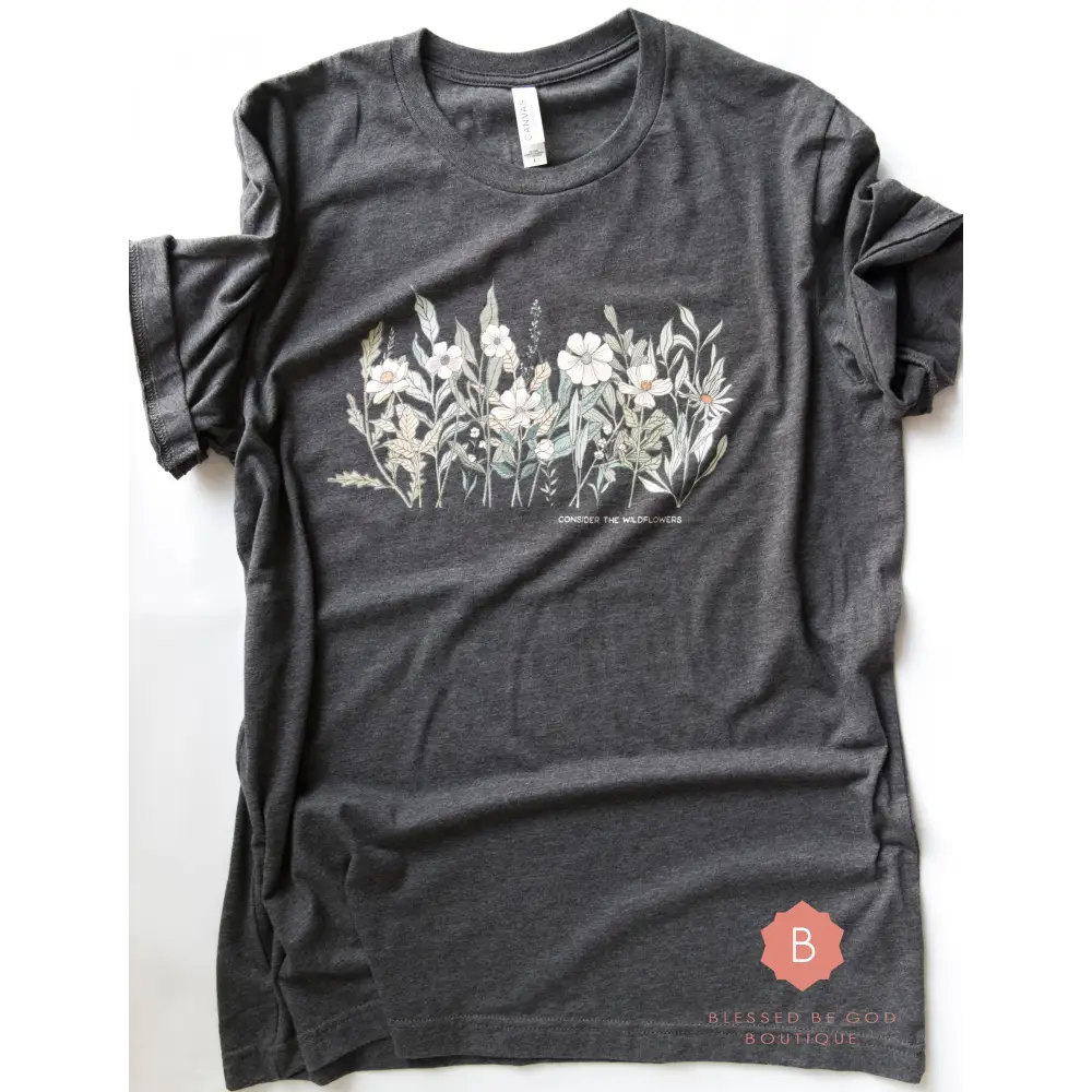 Catholic shirt Christian wildflowers