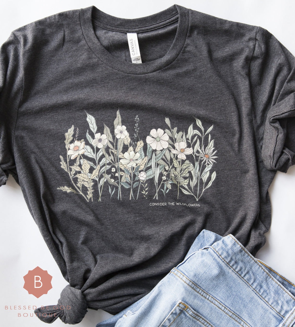 Catholic t-shirt Wildflowers - RTS - T-Shirt