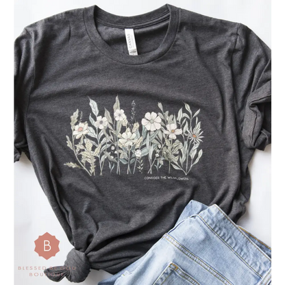 Catholic t-shirt Wildflowers - RTS - T-Shirt