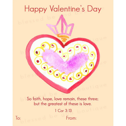 Catholic Valentine's Day Cards Printable, Children's exchange cards