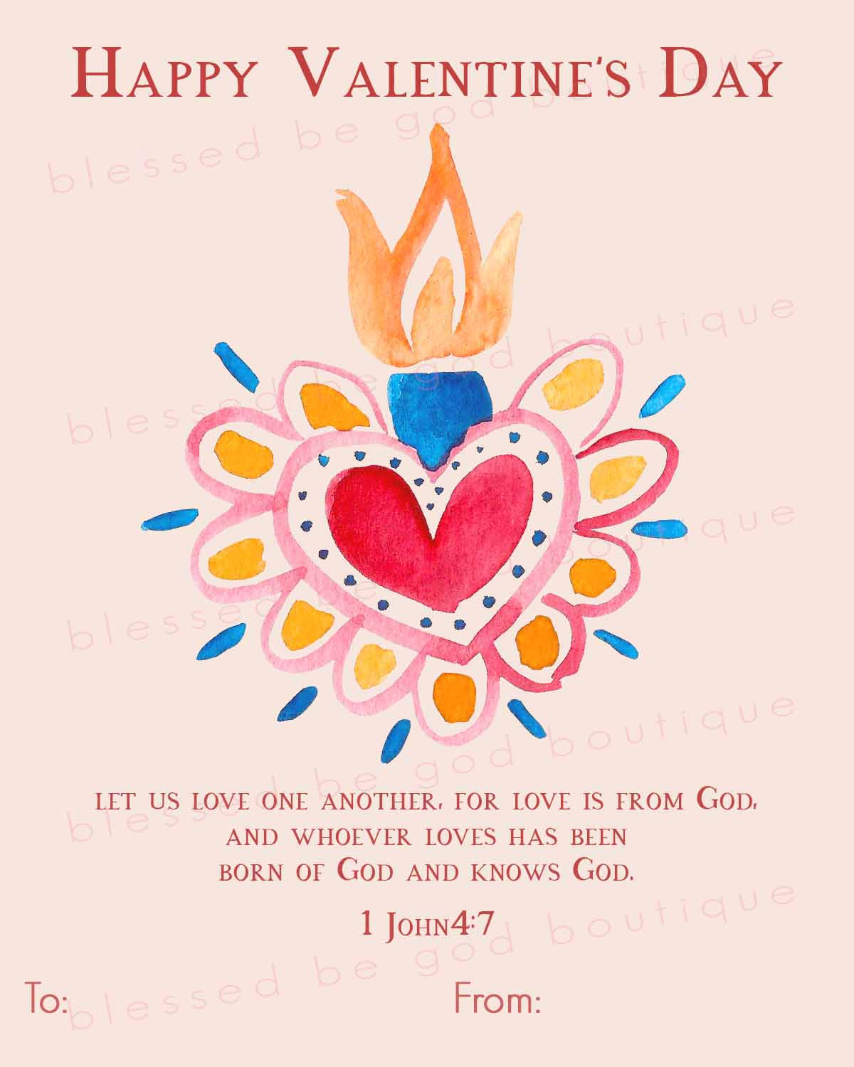 Catholic Valentine's Day Cards Printable, Children's exchange cards