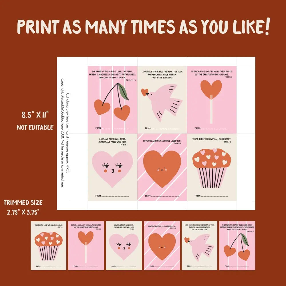Catholic Valentine Exchange cards
