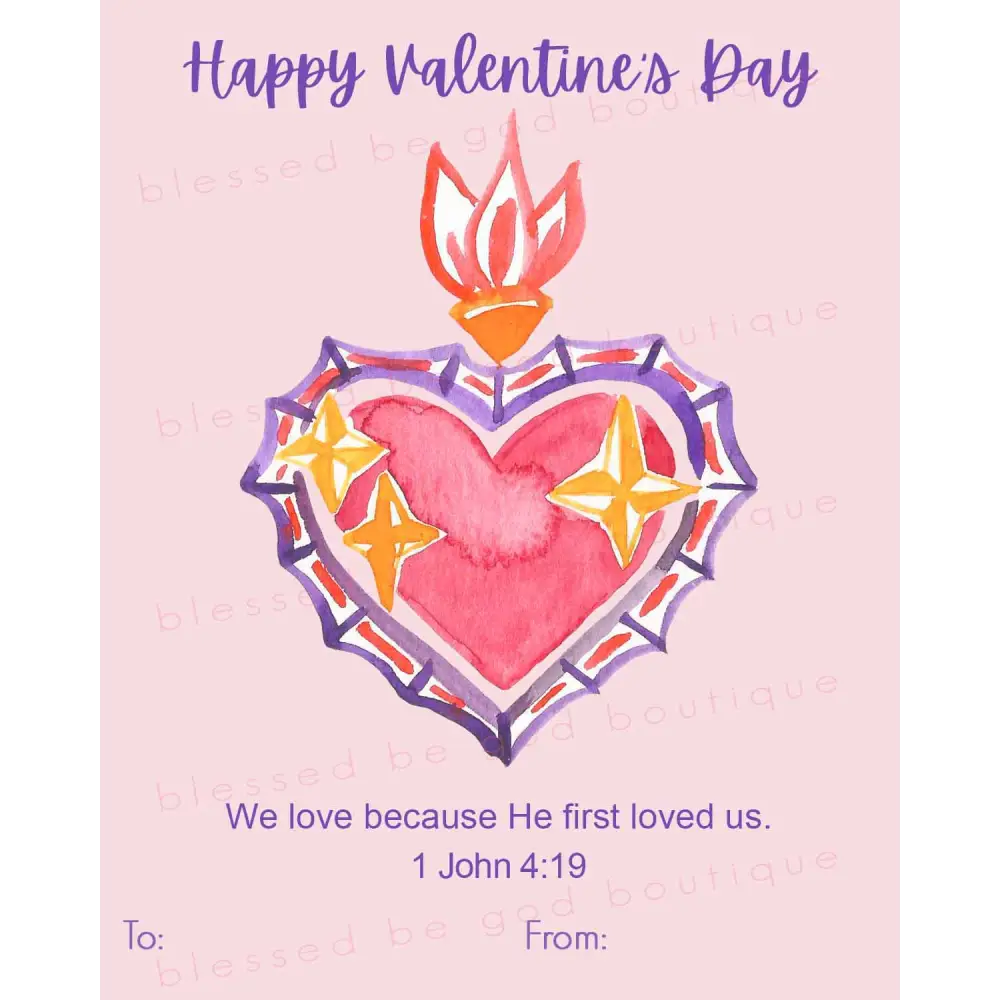 Catholic Valentine's Day Cards Printable, Children's exchange cards
