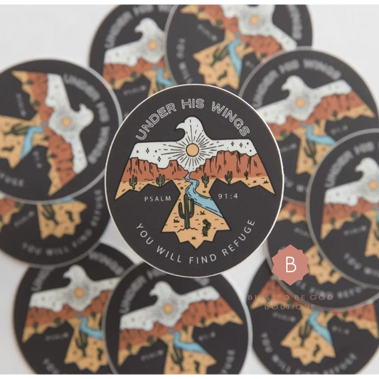 Catholic Vinyl Sticker Refuge Under Wings - sticker