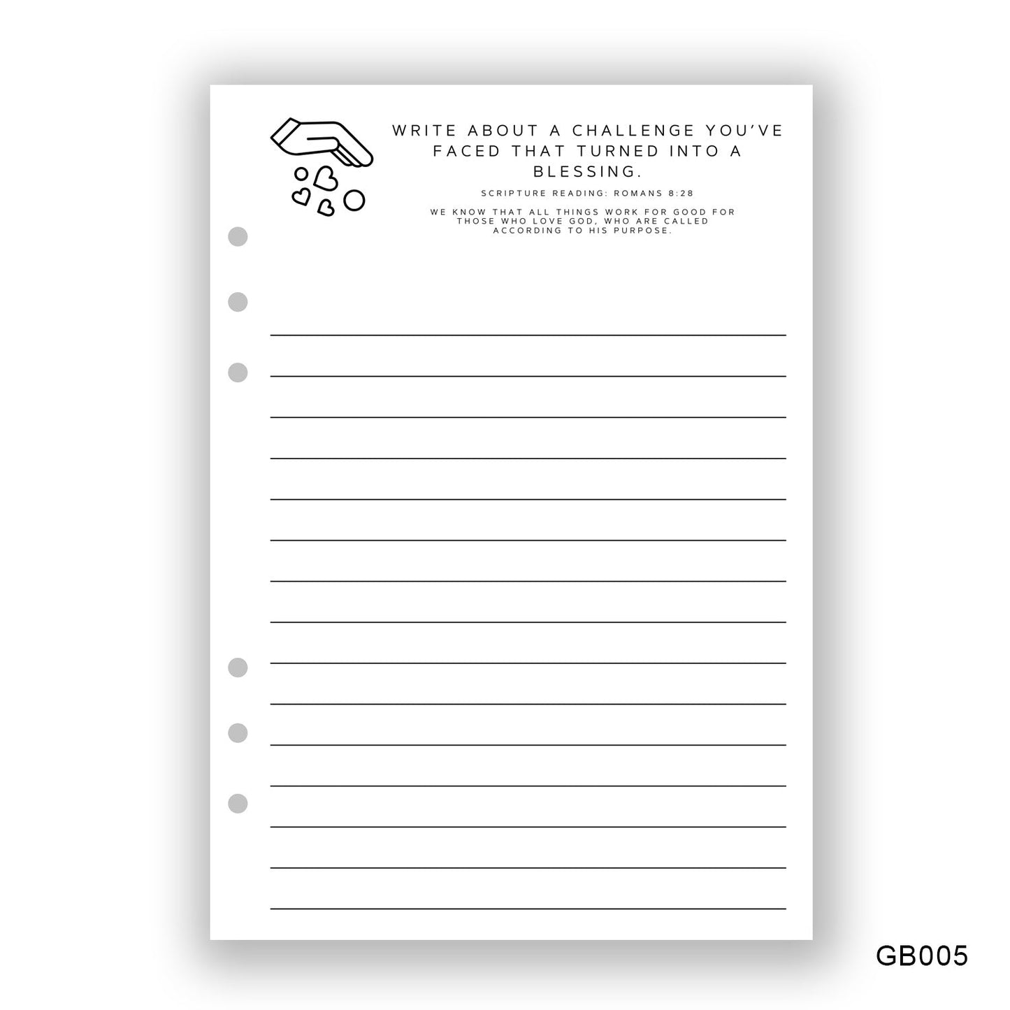 Challenge Journaling Page - Paper products