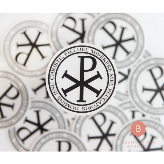 Chi-Rho Jesus Prayer Catholic Sticker - Decorative Stickers