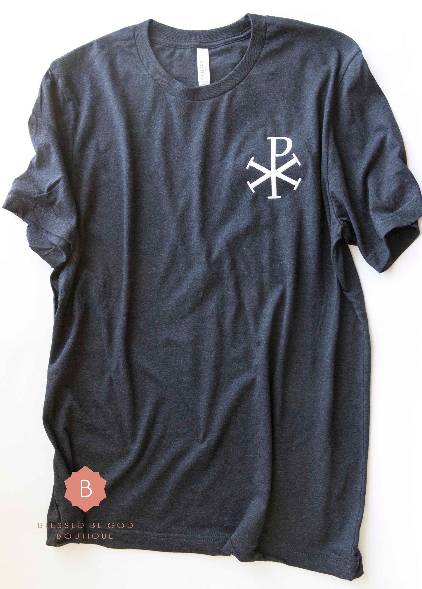 Chi-Rho Men’s Catholic tee Embroidered t-shirt - T-Shirt