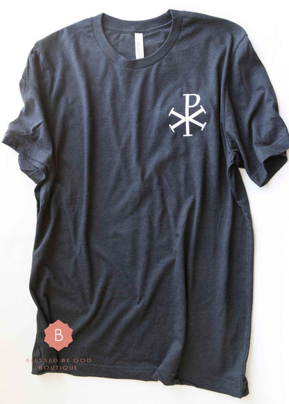 Chi-Rho Men’s Catholic tee Embroidered t-shirt - T-Shirt
