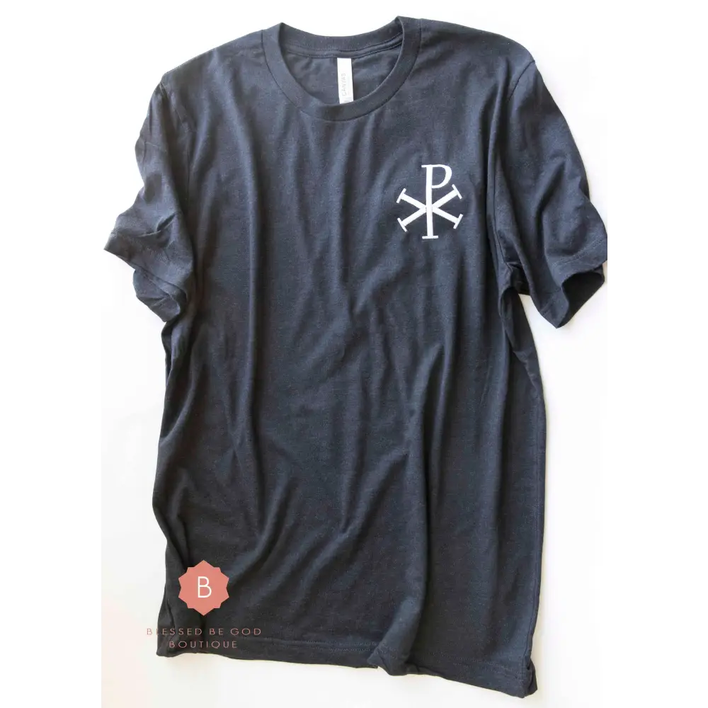 Chi-Rho Men’s Catholic tee Embroidered t-shirt - T-Shirt