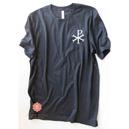 Chi-Rho Men’s Catholic tee Embroidered t-shirt - T-Shirt