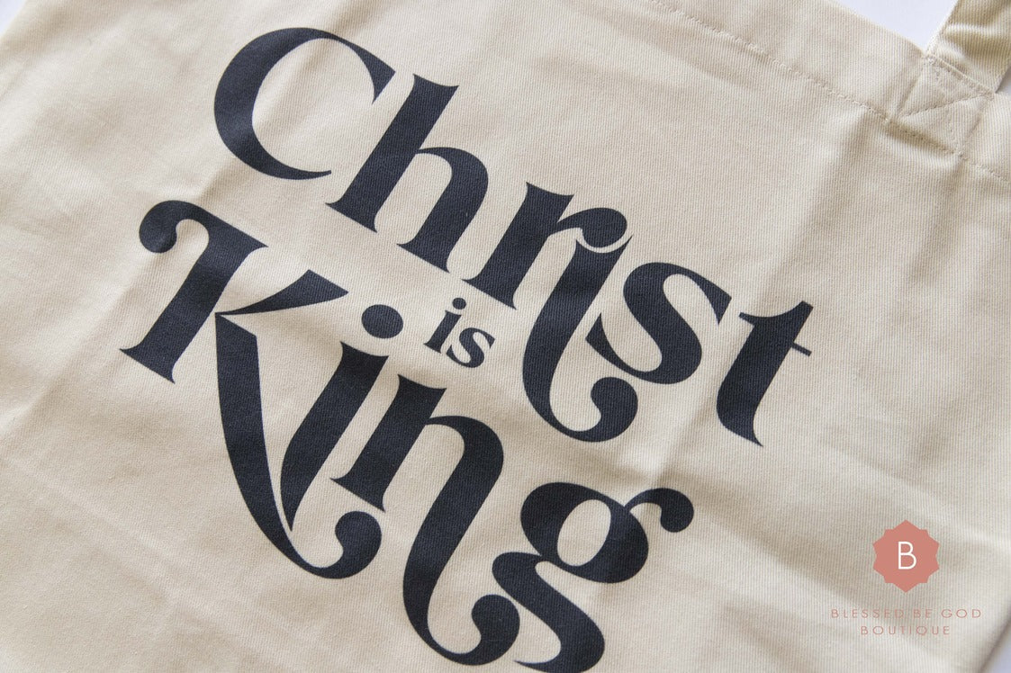 Christ is King Catholic Tote Christian tote Christian purse Faith Religious bag women’s gift overnight bag Eco Tote Bag