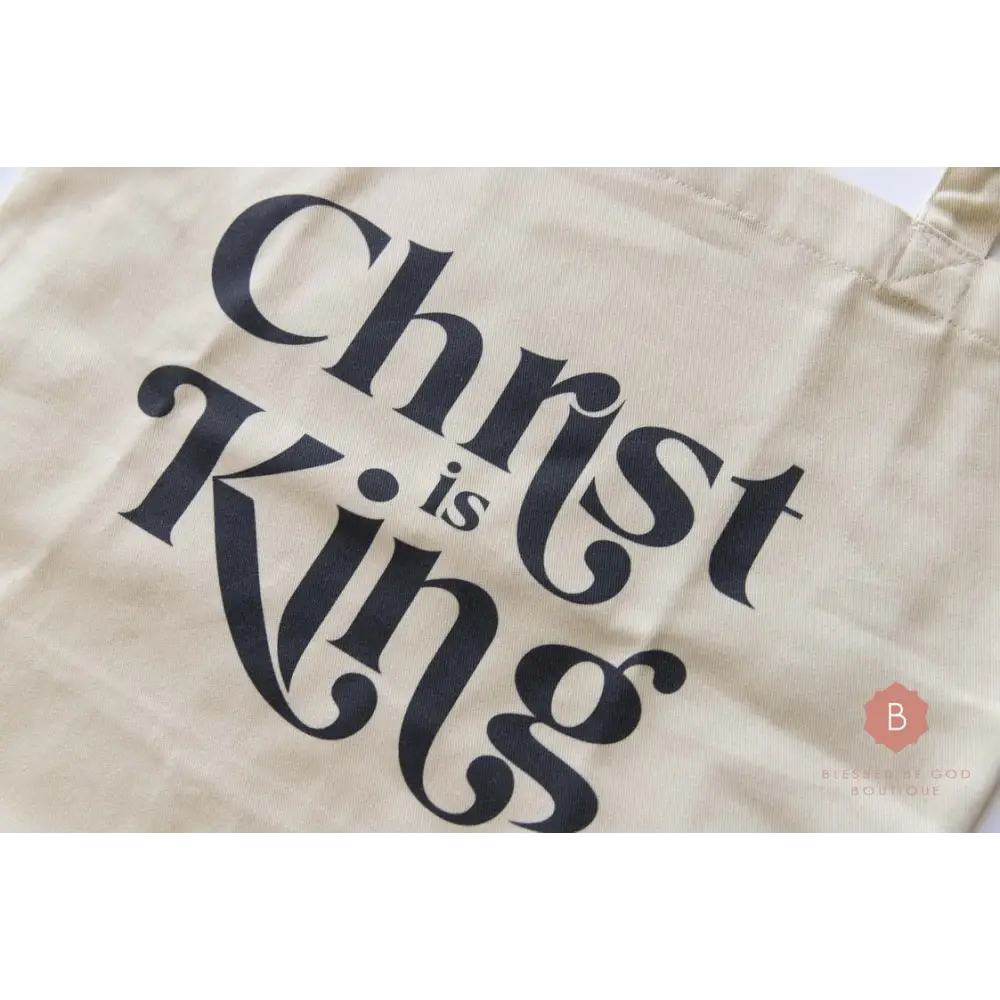 Christ is King Catholic Tote Christian tote Christian purse Faith Religious bag women’s gift overnight bag Eco Tote Bag