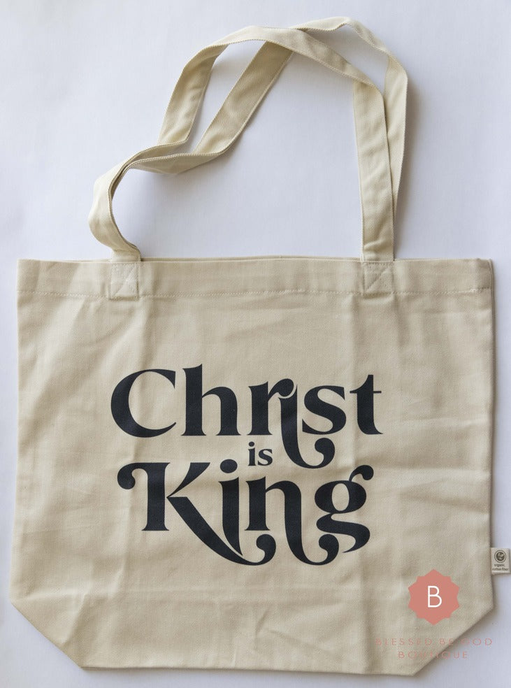 Christ is King Catholic Tote Christian tote Christian purse Faith Religious bag women’s gift overnight bag Eco Tote Bag